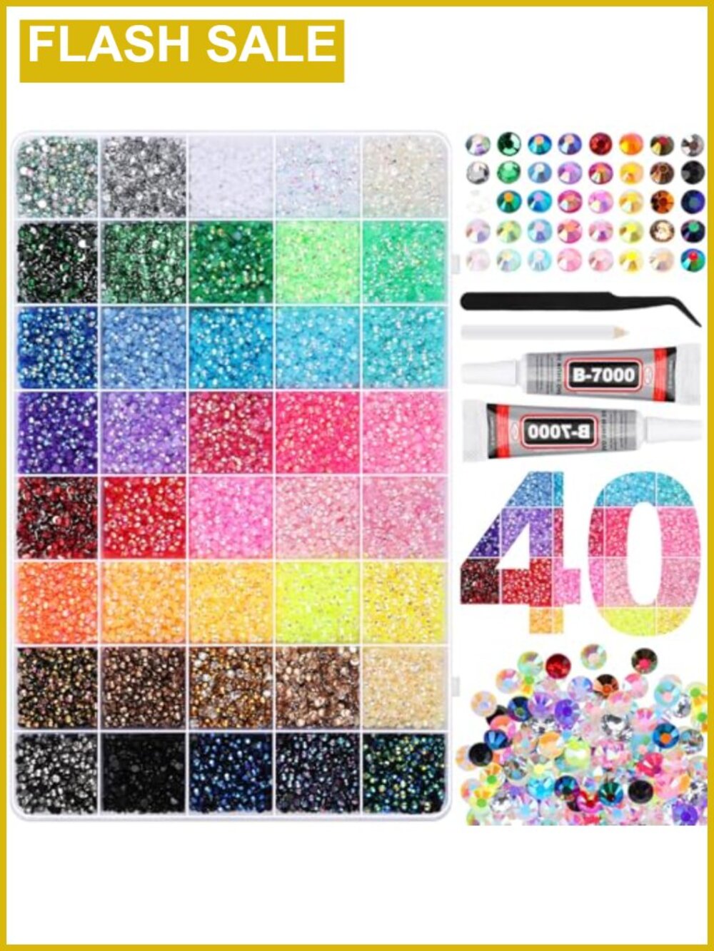 Rhinestone Kit with Glue and Tools for Bedazzling Crafts